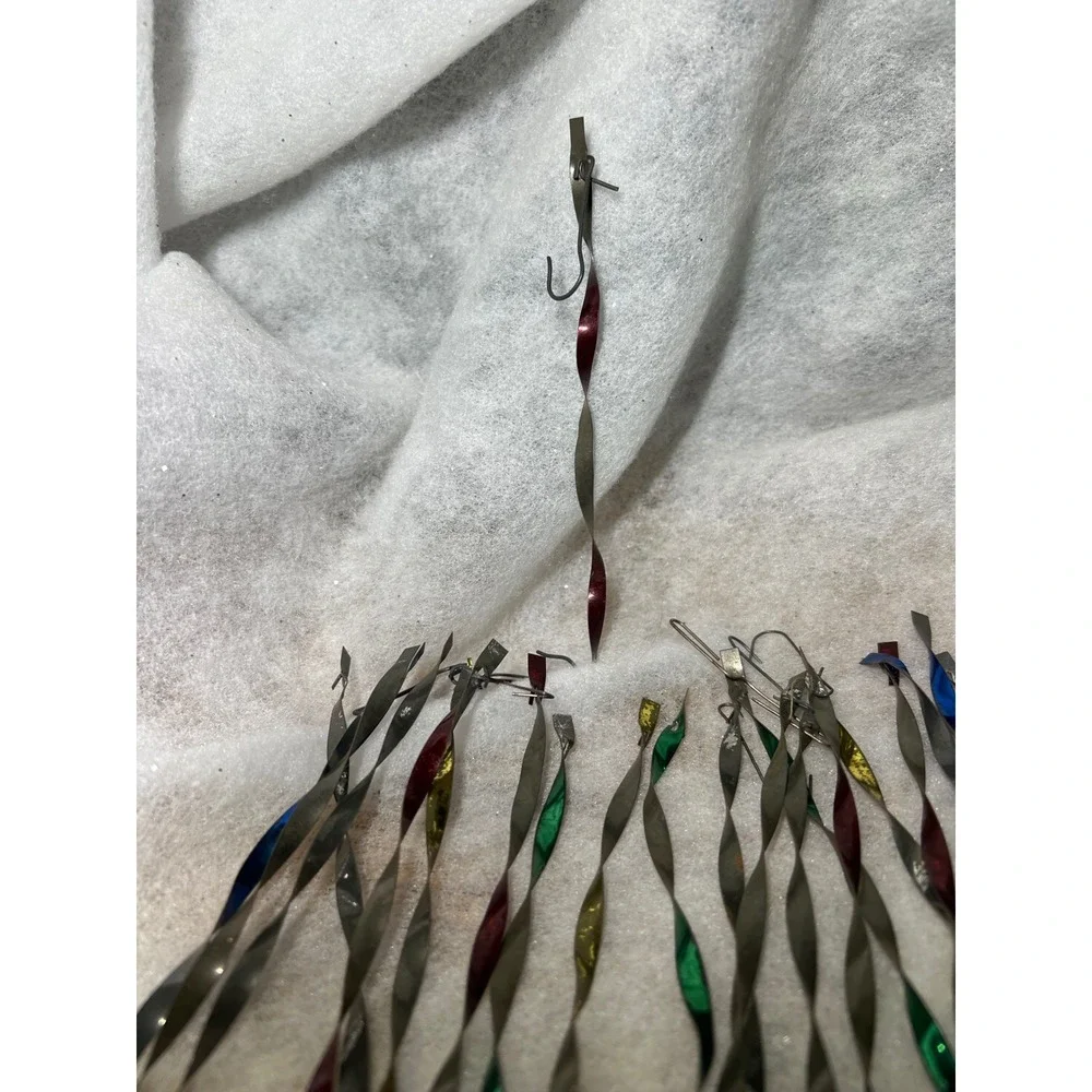 VTG Tinsel Twirler Ornaments Set of 21 Metallic Spiral Christmas Tree Decoration